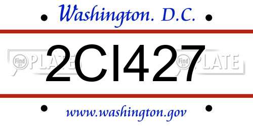 2CI427 District Of Columbia License Plate