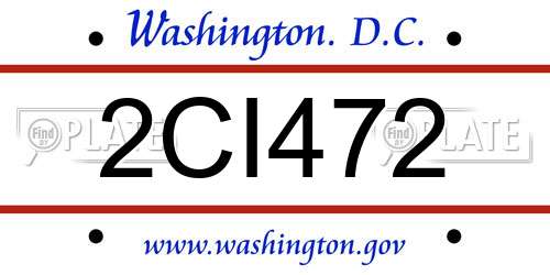 2CI472 District Of Columbia License Plate