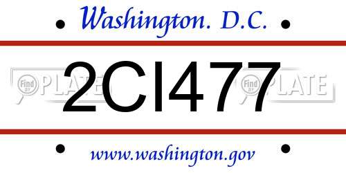 2CI477 District Of Columbia License Plate