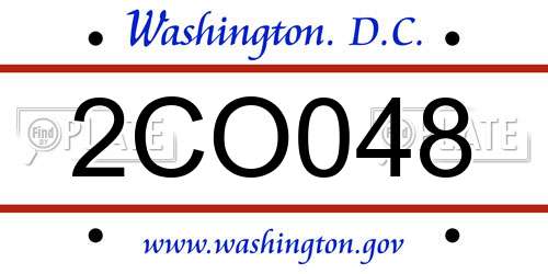 2CO048 District Of Columbia License Plate