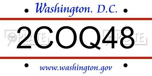 2COQ48 District Of Columbia License Plate