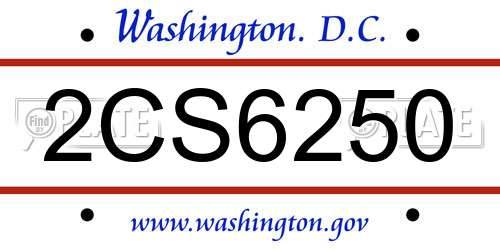 2CS6250 District Of Columbia License Plate