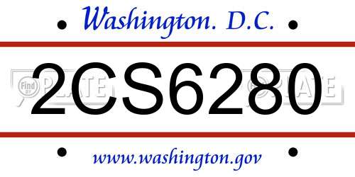 2CS6280 District Of Columbia License Plate
