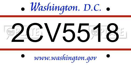 2CV5518 District Of Columbia License Plate