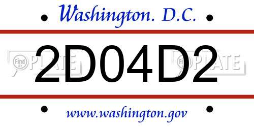 2D04D2 District Of Columbia License Plate