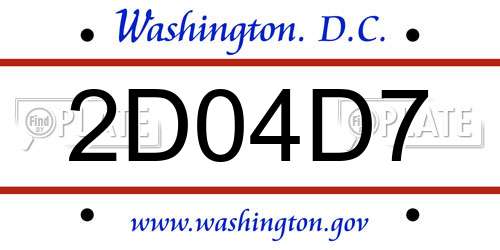 2D04D7 District Of Columbia License Plate