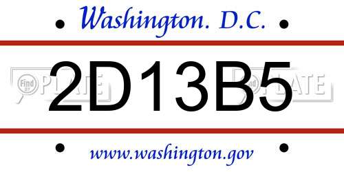 2D13B5 District Of Columbia License Plate