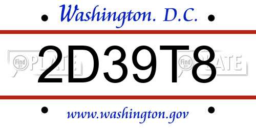 2D39T8 District Of Columbia License Plate