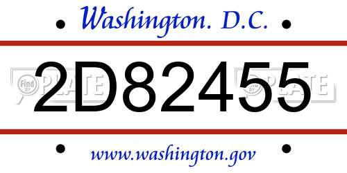 2D82455 District Of Columbia License Plate