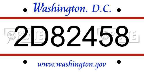 2D82458 District Of Columbia License Plate
