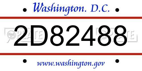 2D82488 District Of Columbia License Plate