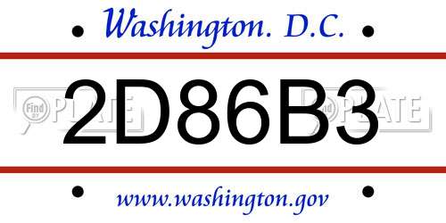 2D86B3 District Of Columbia License Plate