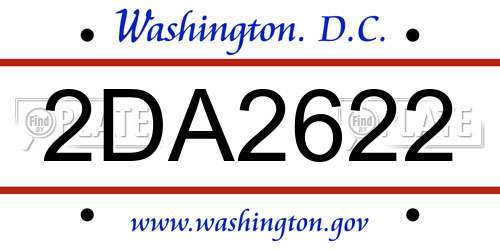 2DA2622 District Of Columbia License Plate