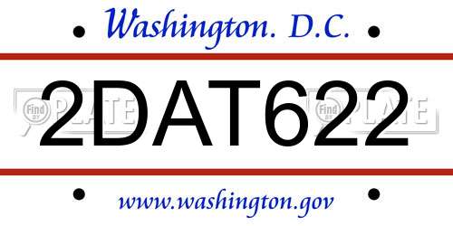2DAT622 District Of Columbia License Plate