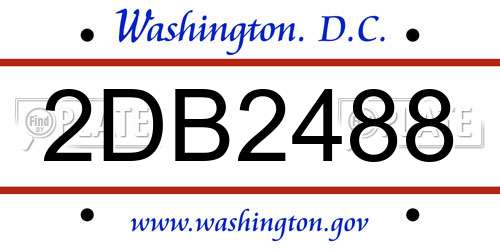 2DB2488 District Of Columbia License Plate