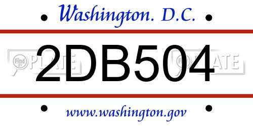 2DB504 District Of Columbia License Plate