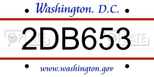 2DB653 District Of Columbia License Plate