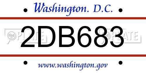 2DB683 District Of Columbia License Plate
