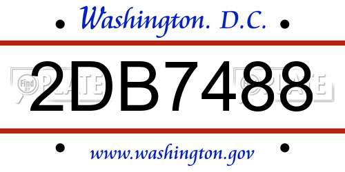 2DB7488 District Of Columbia License Plate