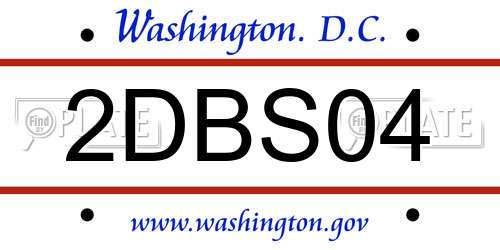 2DBS04 District Of Columbia License Plate