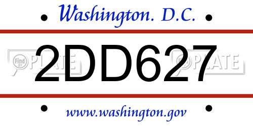 2DD627 District Of Columbia License Plate