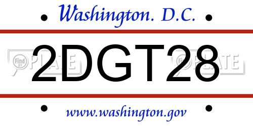 2DGT28 District Of Columbia License Plate