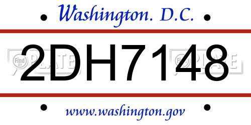 2DH7148 District Of Columbia License Plate