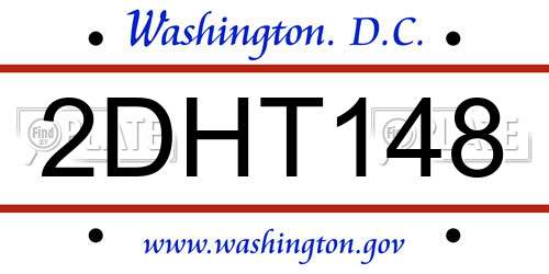 2DHT148 District Of Columbia License Plate
