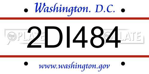 2DI484 District Of Columbia License Plate