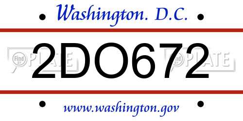 2DO672 District Of Columbia License Plate
