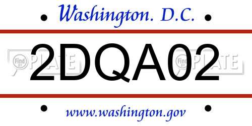 2DQA02 District Of Columbia License Plate