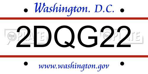 2DQG22 District Of Columbia License Plate