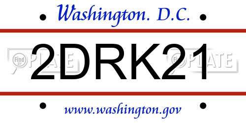 2DRK21 District Of Columbia License Plate