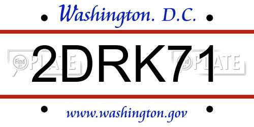 2DRK71 District Of Columbia License Plate