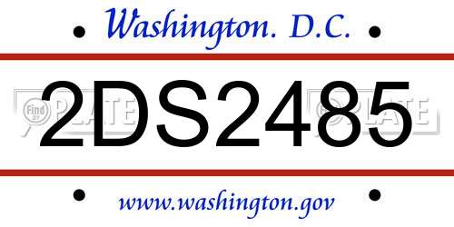 2DS2485 District Of Columbia License Plate