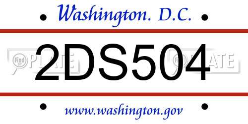 2DS504 District Of Columbia License Plate
