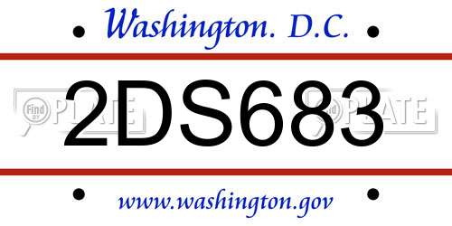 2DS683 District Of Columbia License Plate