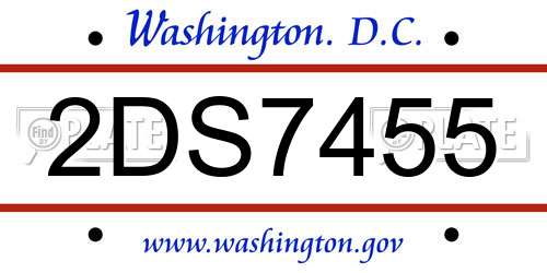 2DS7455 District Of Columbia License Plate