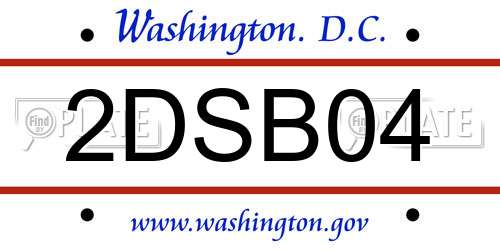 2DSB04 District Of Columbia License Plate