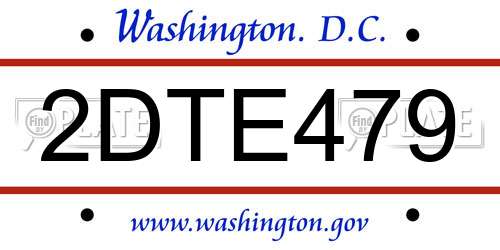 2DTE479 District Of Columbia License Plate