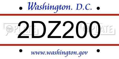 2DZ200 District Of Columbia License Plate