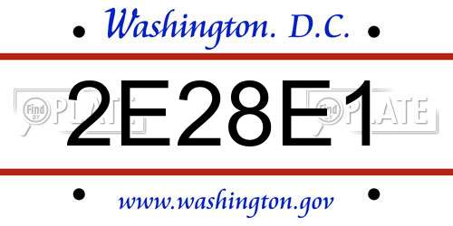 2E28E1 District Of Columbia License Plate