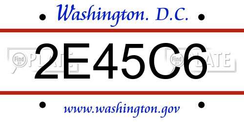 2E45C6 District Of Columbia License Plate