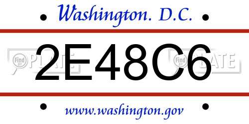 2E48C6 District Of Columbia License Plate