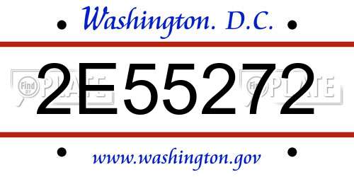 2E55272 District Of Columbia License Plate