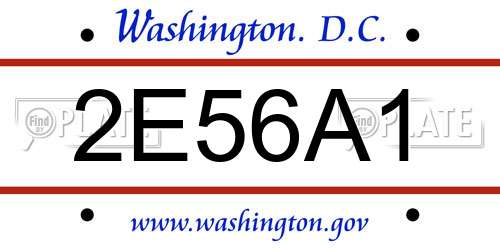 2E56A1 District Of Columbia License Plate