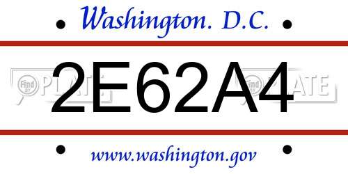 2E62A4 District Of Columbia License Plate