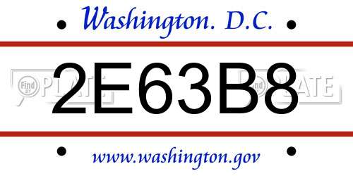 2E63B8 District Of Columbia License Plate