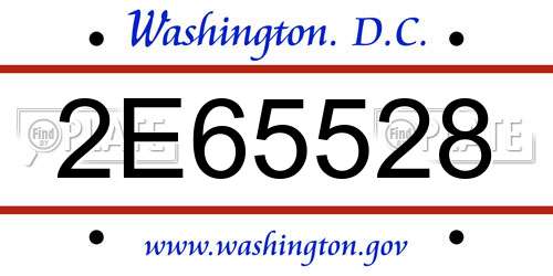 2E65528 District Of Columbia License Plate