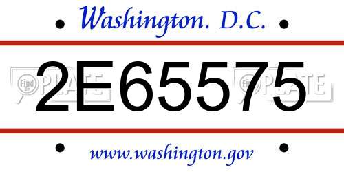 2E65575 District Of Columbia License Plate